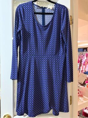 MICHAEL Michael Kors Purple and Blue Geometric Long Sleeve Dress